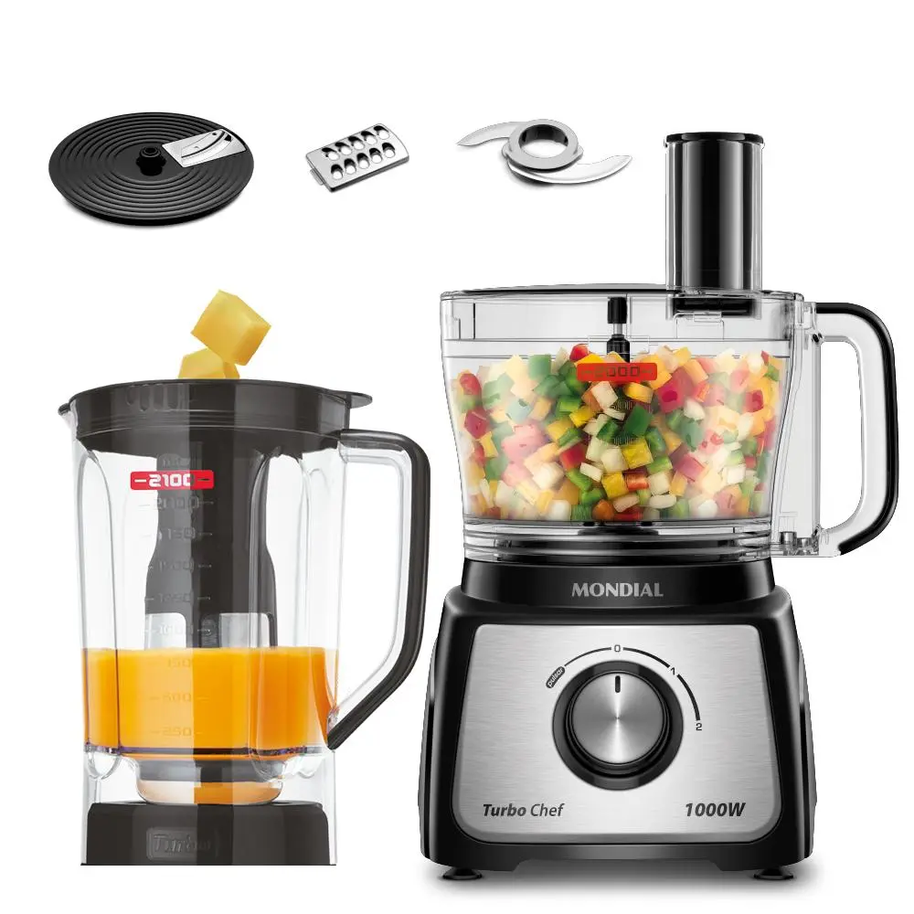 Multiprocessador Mondial Turbo Chef 5 em 1 1000w 220v Preto MPN-01-B